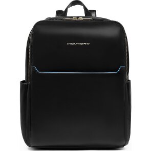 Piquadro Blue Square Daypack Protection RFID Cuir véritable 37 cm Compartiment ordinateur