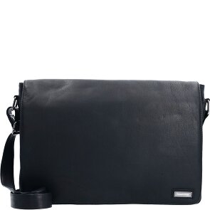 Greenland Nature Black Nappa Messenger en cuir 38 cm