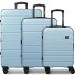  Miami 4 roulettes Set de valises 3 pièces avec soufflet d'extension Modéle light blue