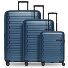  Collection 04 THE THREE SET + 4 roulettes Set de valises 3 pièces avec soufflet d'extension Modéle navy blue-metallic