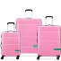  x United Colors of Benetton Now Hardside Set de valises à 4 roulettes 3 pcs. avec soufflet extensible Modéle pink