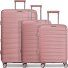  London 4 roues Set de valises 3 pièces avec soufflet d'extension Modéle rose