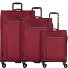  Travel Line 9704 4 roulettes Set de valises 3 pièces avec soufflet d'extension Modéle dark red