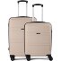  5739 4 roulettes Set de valises 2 pièces Modéle beige