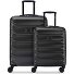  Set de valises Meteor à 4 roues S+M avec soufflet d'extension Modéle deep black