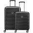  Set de valises Meteor à 4 roues S+M avec soufflet d'extension Modéle deep black