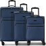  Valencia Soft 4 roulettes Set de valises 3 pièces avec soufflet d'extension Modéle navy
