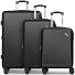  Paradise 2.0 4 roulettes Set de valises 3 pièces avec soufflet d'extension Modéle black