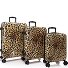  Elite Fashion 4 roues Set de valises 3 pièces avec soufflet d'extension Modéle brown leopard