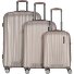  Moonrock 4 roulettes Set de valises 3 pièces avec soufflet d'extension Modéle rosesilver brushed
