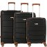  Graz 4 roulettes Set de valises 3 pièces Modéle schwarz-braun