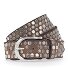  Ceinture à rivets en cuir Modéle hellbraun | 80 cm