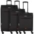  Street Roll 4 roulettes Set de valises 3 pièces avec soufflet d'extension Modéle black