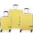  x United Colors of Benetton Now Hardside Set de valises à 4 roulettes 3 pcs. avec soufflet extensible Modéle yellow