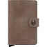  Miniwallet Vintage Porte-cartes de crédit Porte-monnaie RFID Cuir 6,5 cm Modéle taupe
