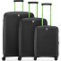  Arcade 4 roulettes Set de valises 3 pièces avec soufflet d'extension Modéle nero