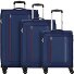  Blazing Ride 4 roulettes Set de valises 3 pièces avec soufflet d'extension Modéle navy-orange