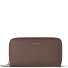  Porte-monnaie en cuir de Bologne XL à double fermeture éclair, protection RFID, 20 cm Modéle taupe