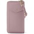  Bologna Leather Zip-Around Porte-monnaie Porte-téléphone en cuir 19 cm Modéle rose
