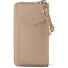  Porte-monnaie en cuir de Bologne à fermeture éclair, avec pochette pour téléphone portable, 19 cm Modéle sand