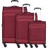  Travel Line 9504 4 roulettes Set de valises 3 pièces avec soufflet d'extension Modéle dark red