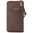  Bologna Leather Zip-Around Porte-monnaie Porte-téléphone en cuir 19 cm Modéle taupe