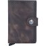  Miniwallet Vintage Porte-cartes de crédit Porte-monnaie RFID Cuir 6,5 cm Modéle chocolate