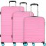  Wavestream 4 roulettes Set de valises 3 pièces Modéle pink-turquoise