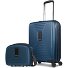  Essentials 14 Set de valises 2 pcs. trolley cabine avec soufflet extensible & Beautycase Modéle dark blue metallic