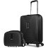  Essentials 14 Set de valises 2 pcs. trolley cabine avec soufflet extensible & Beautycase Modéle black metallic