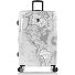  Fashion 4 roues Valise cabine L 76 cm avec soufflet d'extension Modéle black-white world map