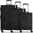  Chicago 4 roulettes Set de valises 3 pièces avec soufflet d'extension Modéle black