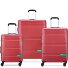  x United Colors of Benetton Now Hardside Set de valises à 4 roulettes 3 pcs. avec soufflet extensible Modéle red
