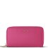  Porte-monnaie en cuir de Bologne XL à double fermeture éclair, protection RFID, 20 cm Modéle hot pink
