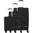  Kick Off 4 roues Set de valises 3 pièces avec soufflet d'extension Modéle black