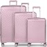  Vienna 4 roulettes Set de valises 3 pièces avec soufflet d'extension Modéle rose