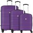  Paradise 4 roulettes Set de valises 3 pièces Modéle aubergine