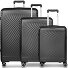  Vienna 4 roulettes Set de valises 3 pièces avec soufflet d'extension Modéle black