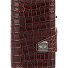  Click & Slide Porte-cartes de crédit Porte-monnaie RFID en cuir 6,5 cm Modéle brown-silver