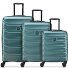  Meteor 4 roues Set de valises 3 pièces avec soufflet d'extension Modéle petrol