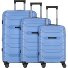  Strz by Asteroid 4 roulettes Set de valises 3 pièces avec soufflet d'extension Modéle ice blue