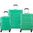  x United Colors of Benetton Now Hardside Set de valises à 4 roulettes 3 pcs. avec soufflet extensible Modéle green