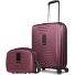  Essentials 14 Set de valises 2 pcs. trolley cabine avec soufflet extensible & Beautycase Modéle aubergine metallic