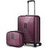  Essentials 14 Set de valises 2 pcs. trolley cabine avec soufflet extensible & Beautycase Modéle aubergine metallic