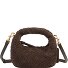  Greta Micro weave Sac à main Cuir véritable 20 cm Modéle dark brown