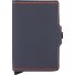  Twinwallet Matte Porte-cartes de crédit RFID en cuir 6,5 cm Modéle night blue - orange