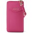  Bologna Leather Zip-Around Porte-monnaie Porte-téléphone en cuir 19 cm Modéle hot pink