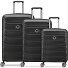  Meteor 4 roues Set de valises 3 pièces avec soufflet d'extension Modéle deep black