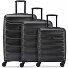  Meteor 4 roues Set de valises 3 pièces avec soufflet d'extension Modéle deep black