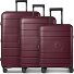  Essentials 11 4 roues Set de valises 3 pièces avec soufflet d'extension Modéle burgundy